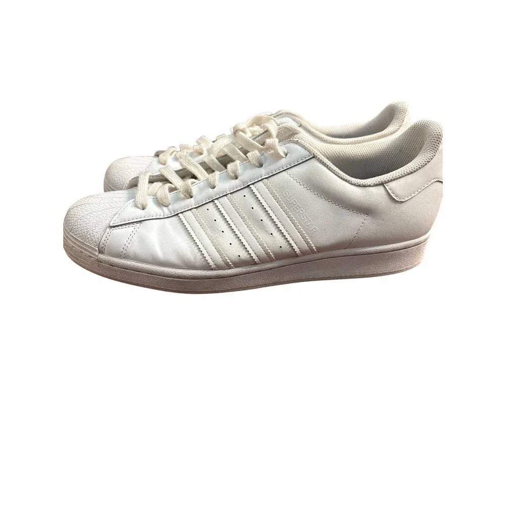 Adidas Superstar Mens Triple White Leather Shell Toe Sneakers EG4960 Size 12